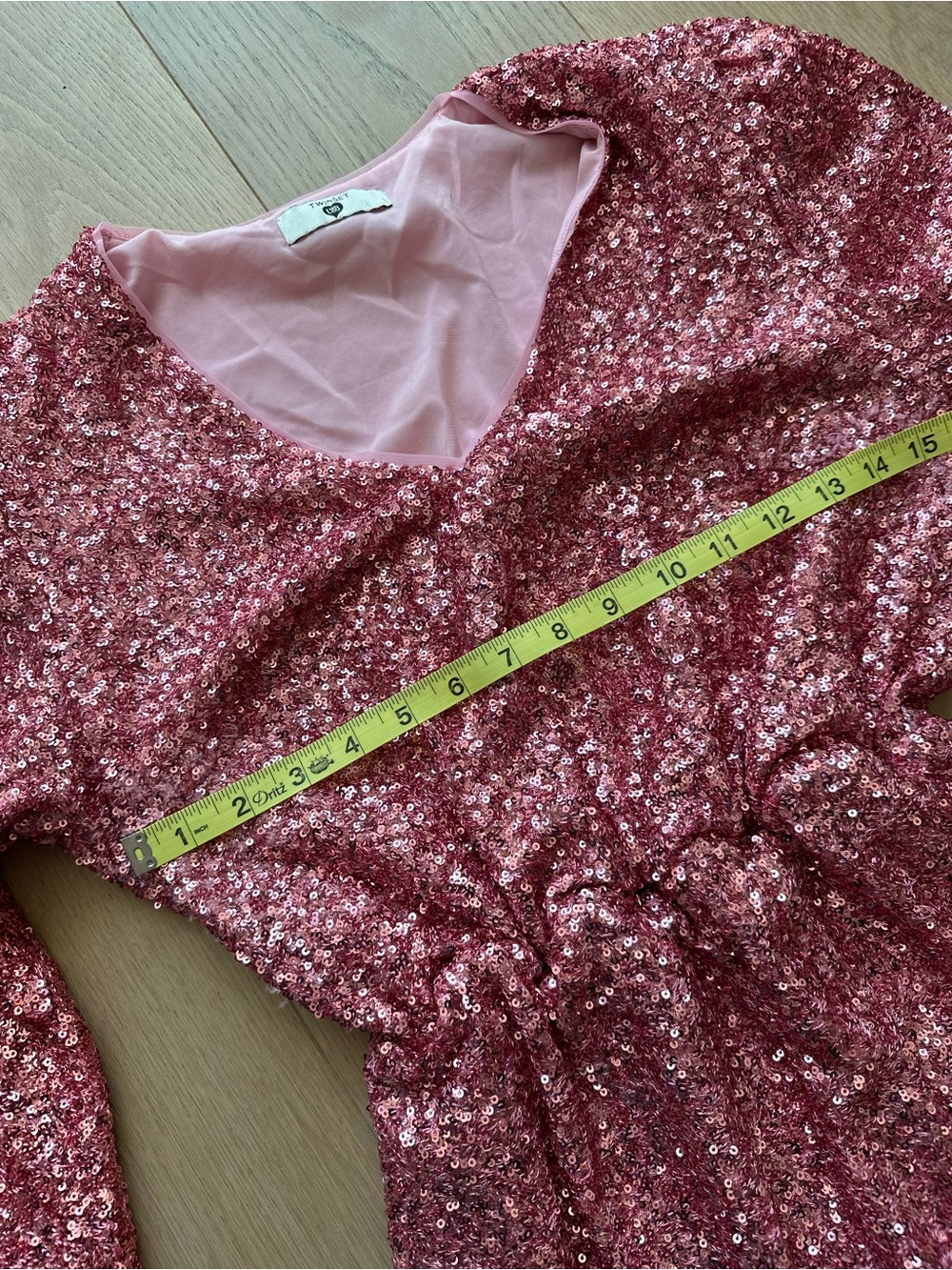 Twinset Milano 🌸Pink Sequin Long Sleeve Mini Dress - Picture 11 of 11